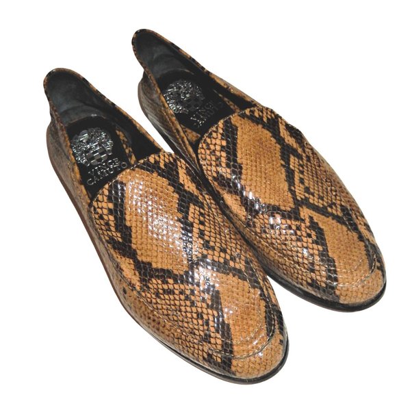 Vince Camuto Jendeya Reptile Snake Print Leather Loafer Slip On Casual - Picture 2 of 9